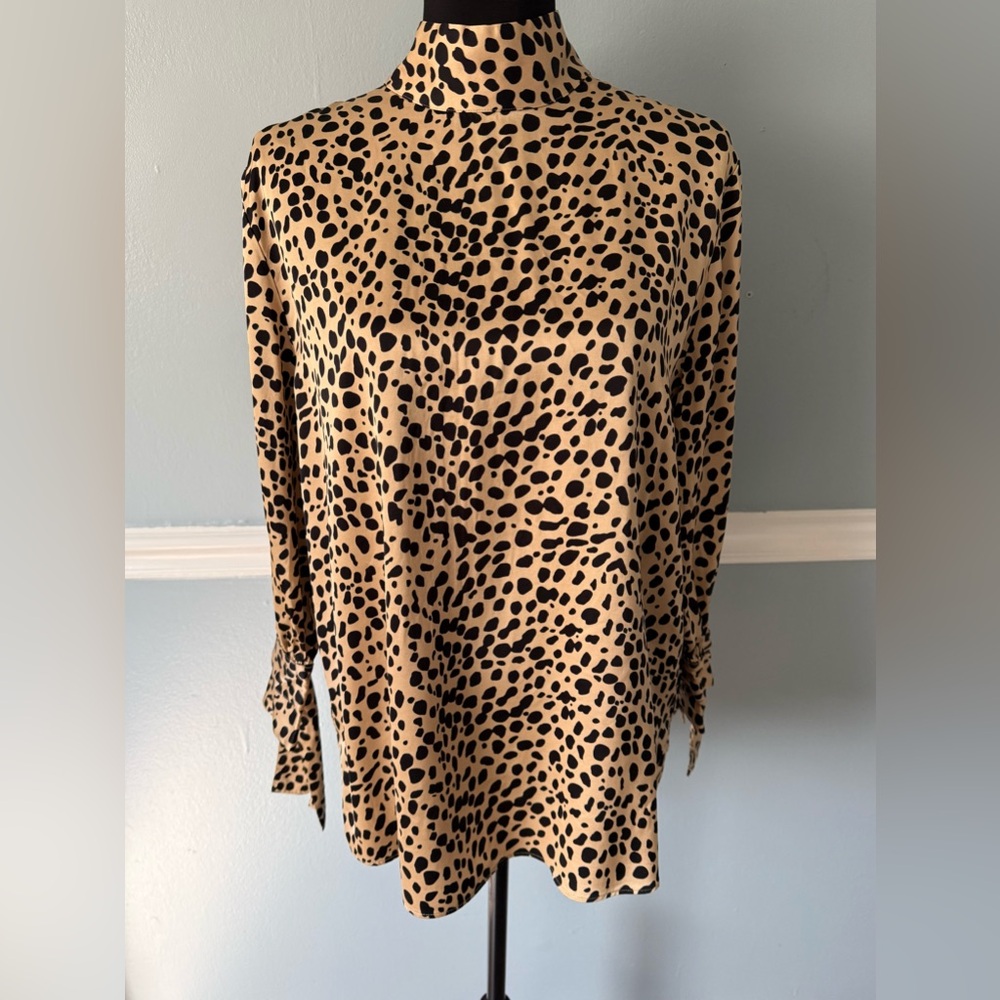 Boss Black and Tan Leopard Print Top 6